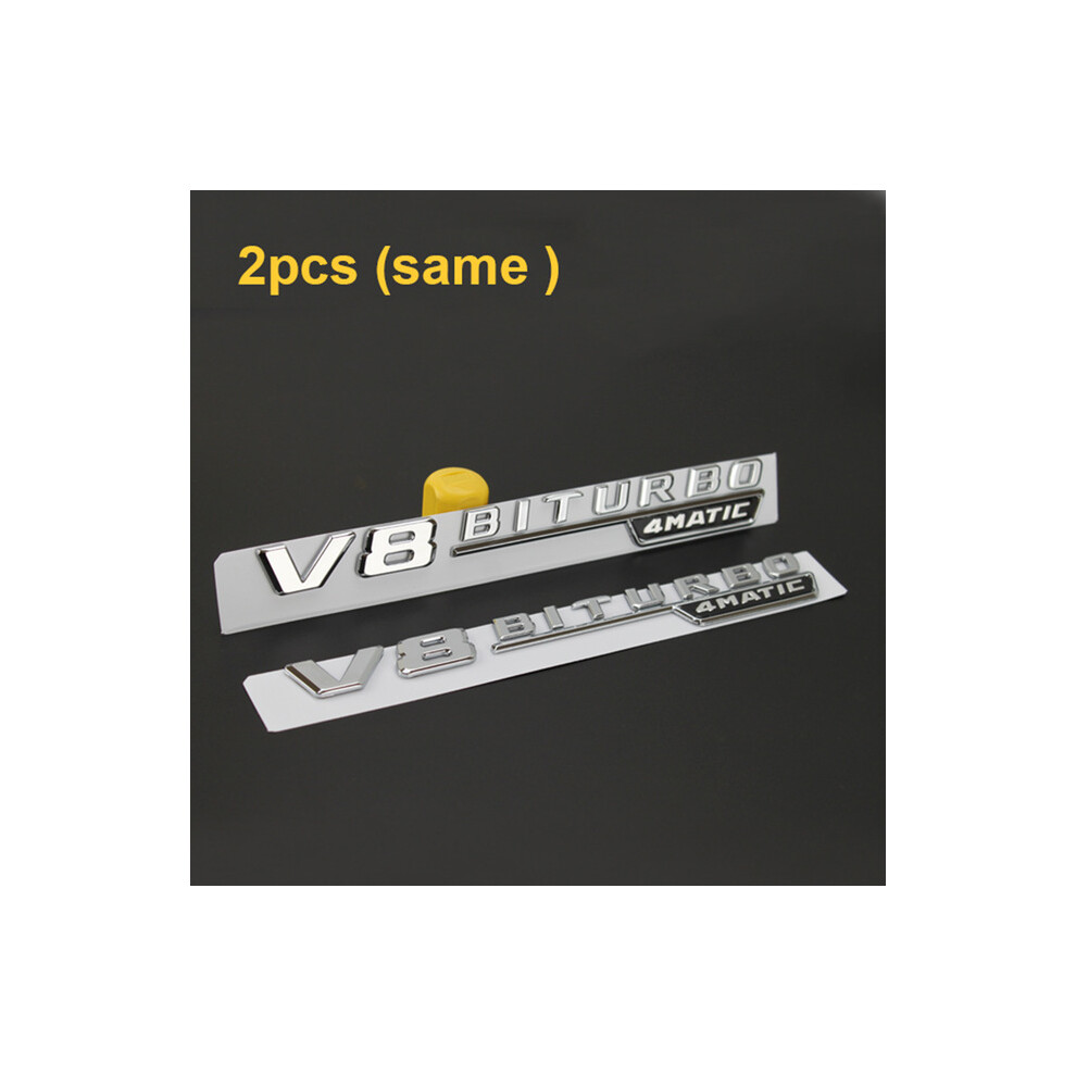 (V8 Bit 4Matic Chrome) Letter Emblem For Mercedes Benz Amg V12biturbo V8 Biturbo 4Matic+ Turbo 8105270412132