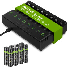 Venom Rechargeable Battery Charging Dock plus 8 x AAA 800mAh Batteries