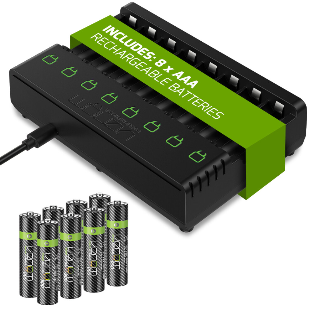 Venom Power Venom Rechargeable Battery Charging Dock Plus 8 X Aaa 800Mah Batteries