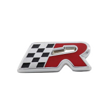 (chrome-black-red) Premium Metal Racing Flag R for Leon Cupra ALTEA IBIZA TOLEDO Limited