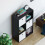 Vida Designs (Black, White) Durham 6 Cube Shelf Drawer Bookcase with 3 Baskets 9