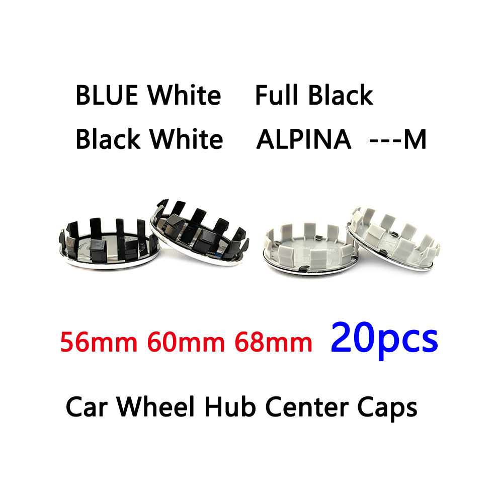 (68mm Full Black) 20pcs 56mm 60mm 68mm 10pin Full Black BLUE White Rim Cover Car Wheel Center-image-OPC-PDZJRHV-NEW