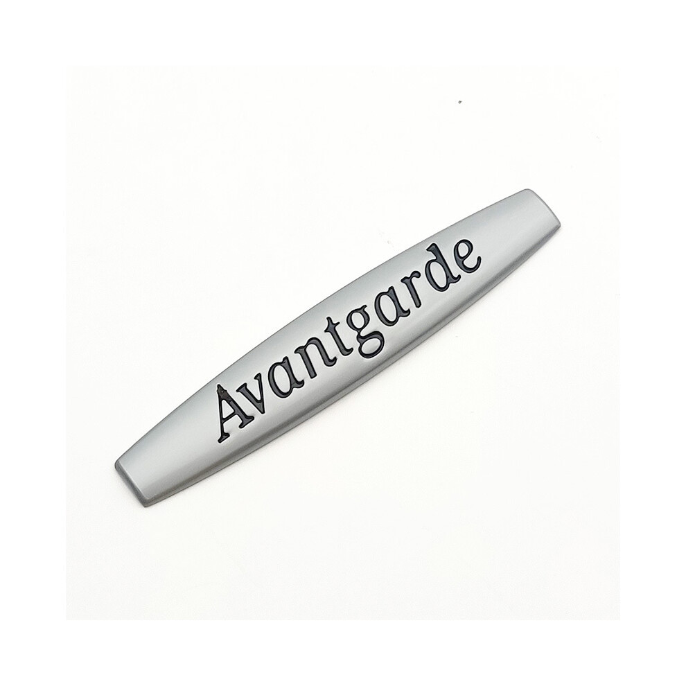 (Matt 2Pcs) 2Pcs 3D Metal Logo Avantgarde Emblem Car Fender Badge For Mercedes Benz Silver 8105270436497
