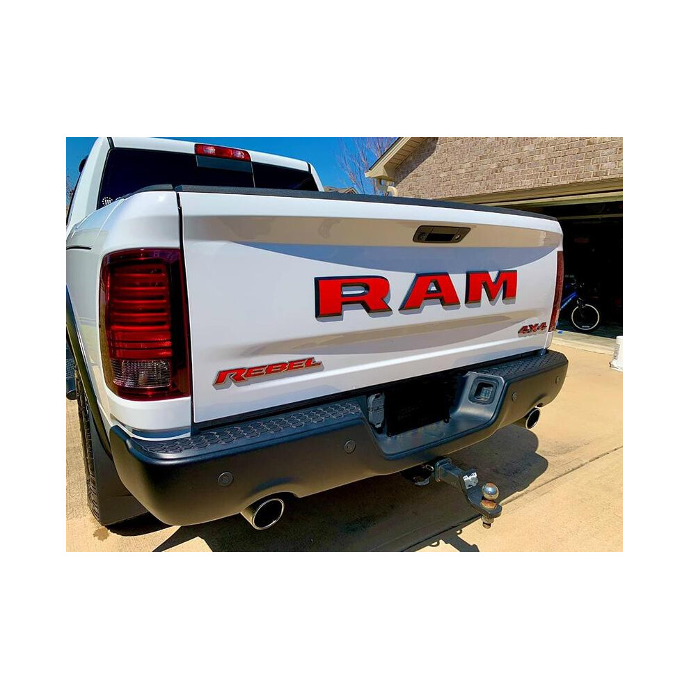 ( Ram) 3D Abs Car Rear Tail Trunk Emblem Badge Sticker Decals For Dodge Ram 1500 Red 8105270444546