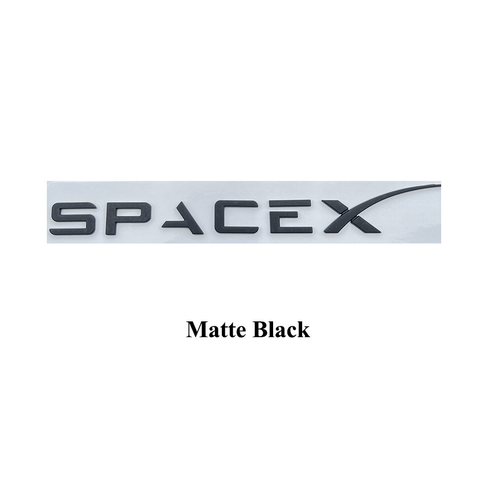 (SpaceX Matte Black) 3d ABS Chrome Black Logo DUAL MOTOR Emblem Car Trunk Badge Decal For Tesla