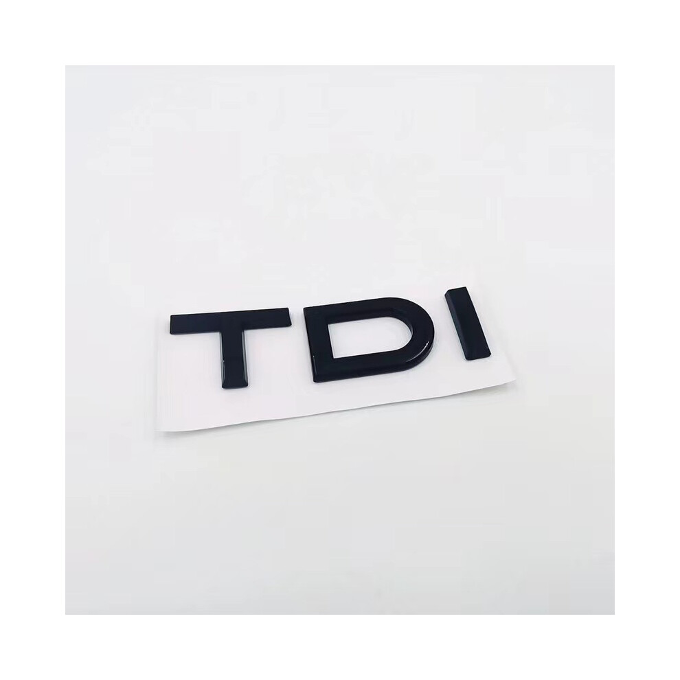 (Black) 3D Abs Chrome Logo Tdi Emblem Car Fender Badge Trunk Decal For Audi Black 8105270445376
