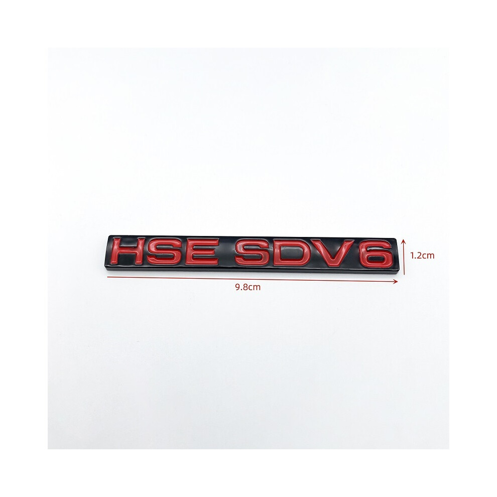 (Glossy black Red) 3D ABS Letters HSE SDV6 Edition Emblem for Range Rover Car Trunk Badge