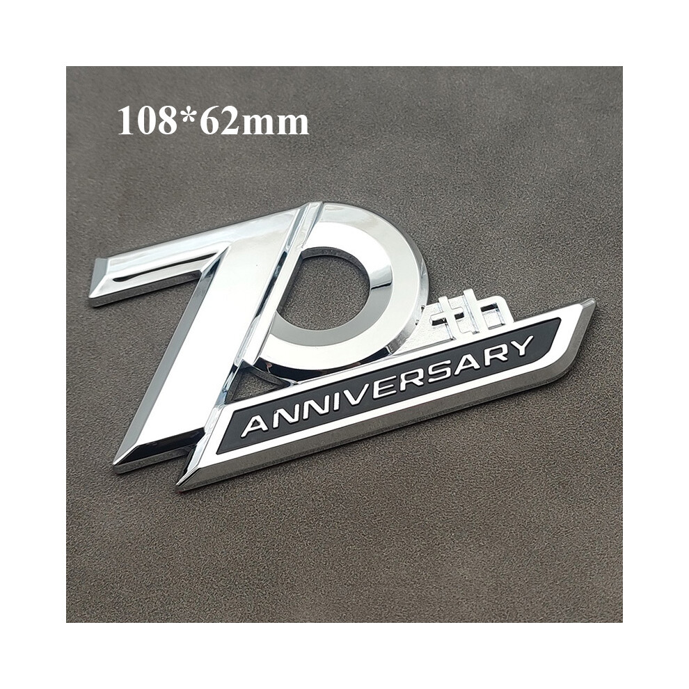 (Short Chrome) 3D Abs Logo 70Th Anniversary Emblem Car Fender Badge Decal For Toyota 8105270447110