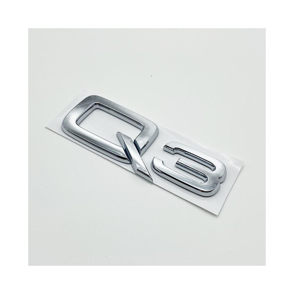 ( Q3) 3D Abs Numbers Letters Q2 Q3 Q4 Q5 Q6 Q7 Q8 Emblem For Audi Q Series Car Silver 8105270447868