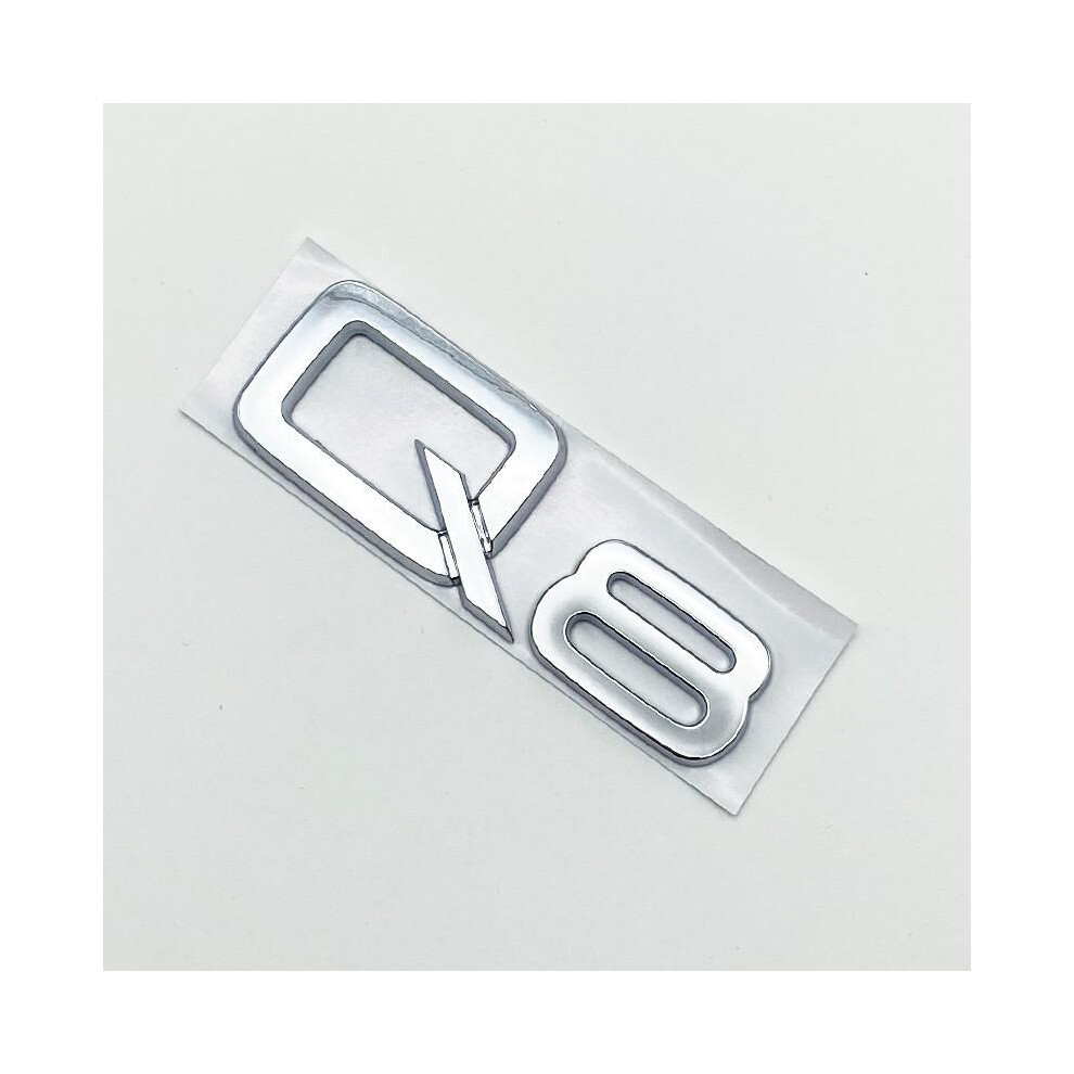( Q8) 3D Abs Numbers Letters Q2 Q3 Q4 Q5 Q6 Q7 Q8 Emblem For Audi Q Series Car Silver 8105270447905
