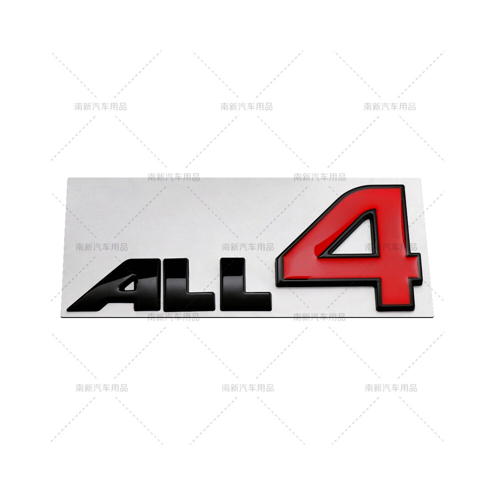 ( Red) 3D Metal All4 Car Rear Trunk Emblem Door Fender Badge For Mini Cooper Black/Red 8105270459311
