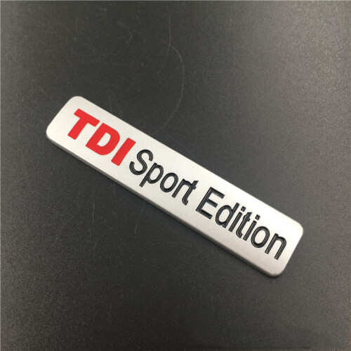 Tdi Performance Sticker (Matte Silver) 3D Metal Black TDI Sport Edition Logo Car Trunk Emblem ...