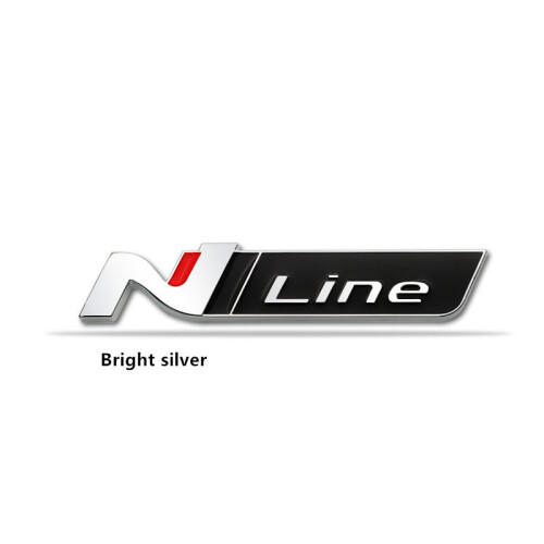 (Chrome Black) 3D Metal Logo N Line Emblem Car Front Grill Badge Decal ...