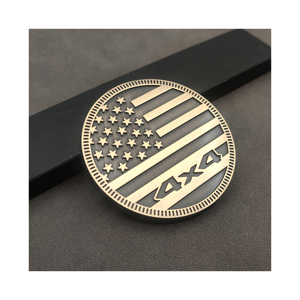 (Gold) 3D Metal Logo Usa Flag 4X4 Emblem Car Fender Badge Trunk Decal For Rc Gold 8105270468184