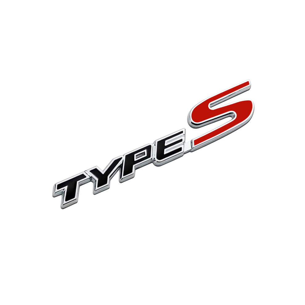 ( S) 3D Metal Type R Logo Car Sticker Badge Emblem Type S Decal For Honda Civic Black/Red 8105270473829