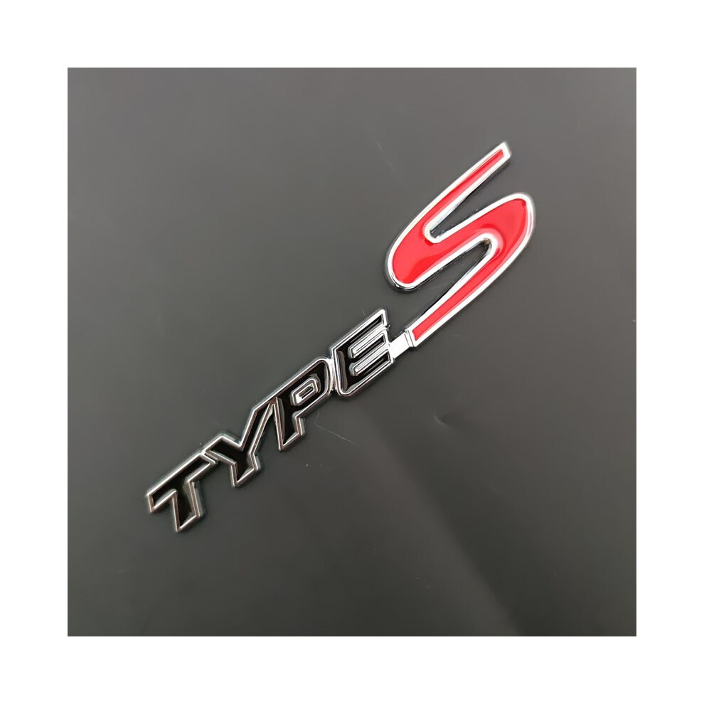 (Black) 3D Metal Type S Type R Emblem Badge Sticker Decal For Honda Civic Typer Black 8105270474185