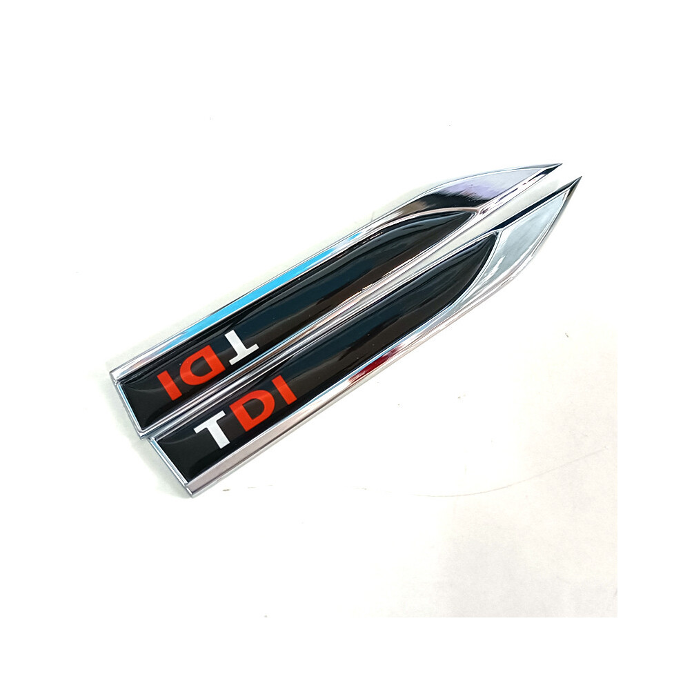 ( Di) 1Pairs Metal Tdi Logo Side Fender Badge Emblem Sticker Decals For Volkswagen Red 8105270475328