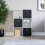 Vida Designs (White, Black) Durham 6 Cube Shelf Drawer Bookcase with 3 Baskets 8