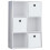 Vida Designs (White, White) Durham 6 Cube Shelf Drawer Bookcase with 3 Baskets 1