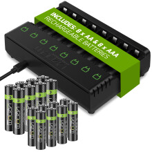 Venom Battery Charger, 8 x AA 2100mAh plus 8 x AAA 800mAh Batteries