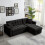 Luxury Life (Black) Madrid Velvet Corner Sofa bed 1