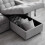 Luxury Life (Grey) Madrid Velvet Corner Sofa bed 7