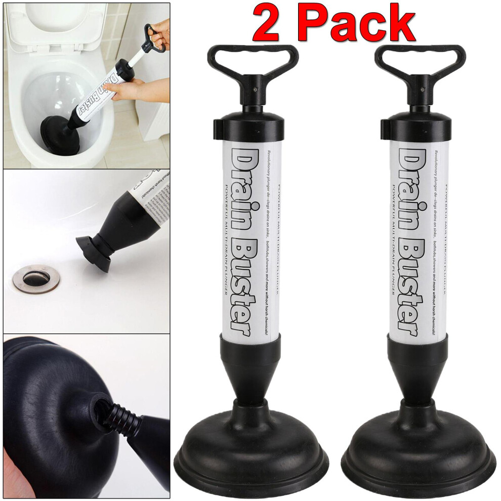 2 Pack Toilet Plunger Drain Buster Vacuum Drain Unblocker Sink Sucker