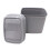 JVL Loop Toilet Brush and Rectangular Lidded Bin - Grey 4