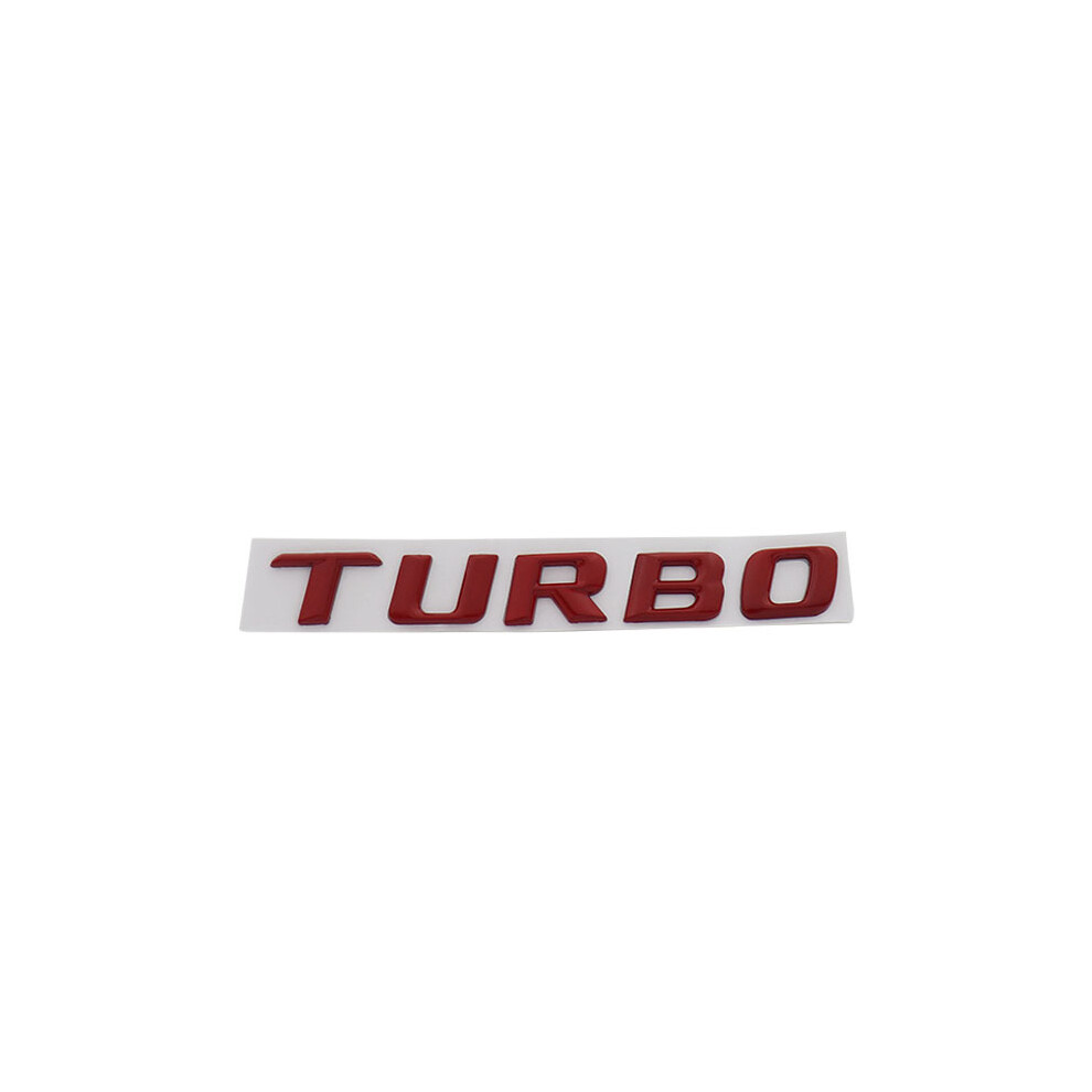 (Red) 3D Premium Turbo Car Engine Hood Fender Trunk Tail Rear Bonnet Decal Emblem Red 8105270481121