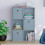 Vida Designs (Grey, Grey) Durham 6 Cube Shelf Drawer Bookcase with 3 Baskets 6