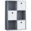 Vida Designs (Grey, White) Durham 6 Cube Shelf Drawer Bookcase with 3 Baskets 1