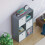 Vida Designs (Grey, White) Durham 6 Cube Shelf Drawer Bookcase with 3 Baskets 9