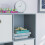 Vida Designs (Grey, White) Durham 6 Cube Shelf Drawer Bookcase with 3 Baskets 7