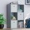 Vida Designs (Grey, White) Durham 6 Cube Shelf Drawer Bookcase with 3 Baskets 5
