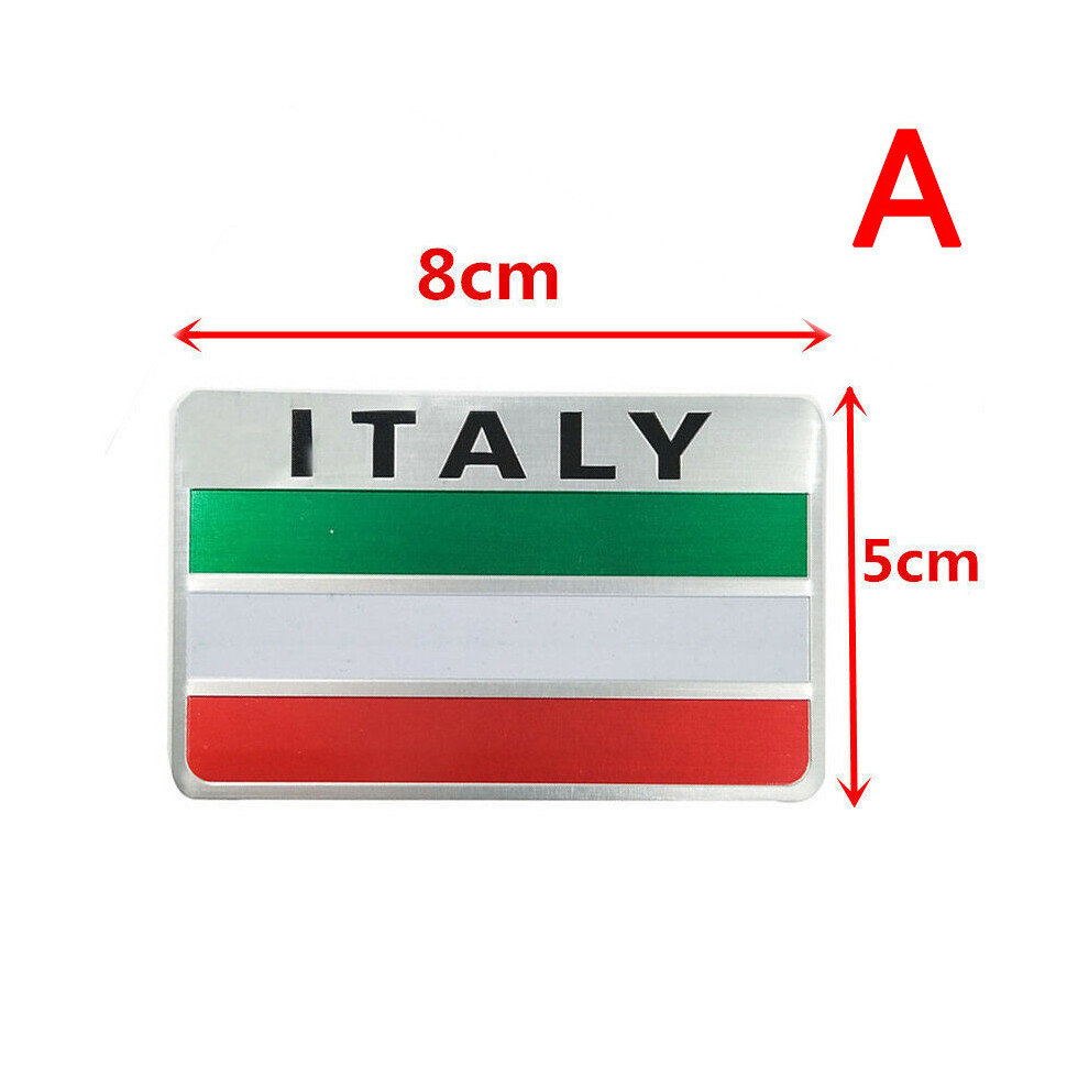 (A) 1Pc Aluminum 3D Metal Italy Italian Flag Italy Map Sticker Emblem Badge 8105270481657