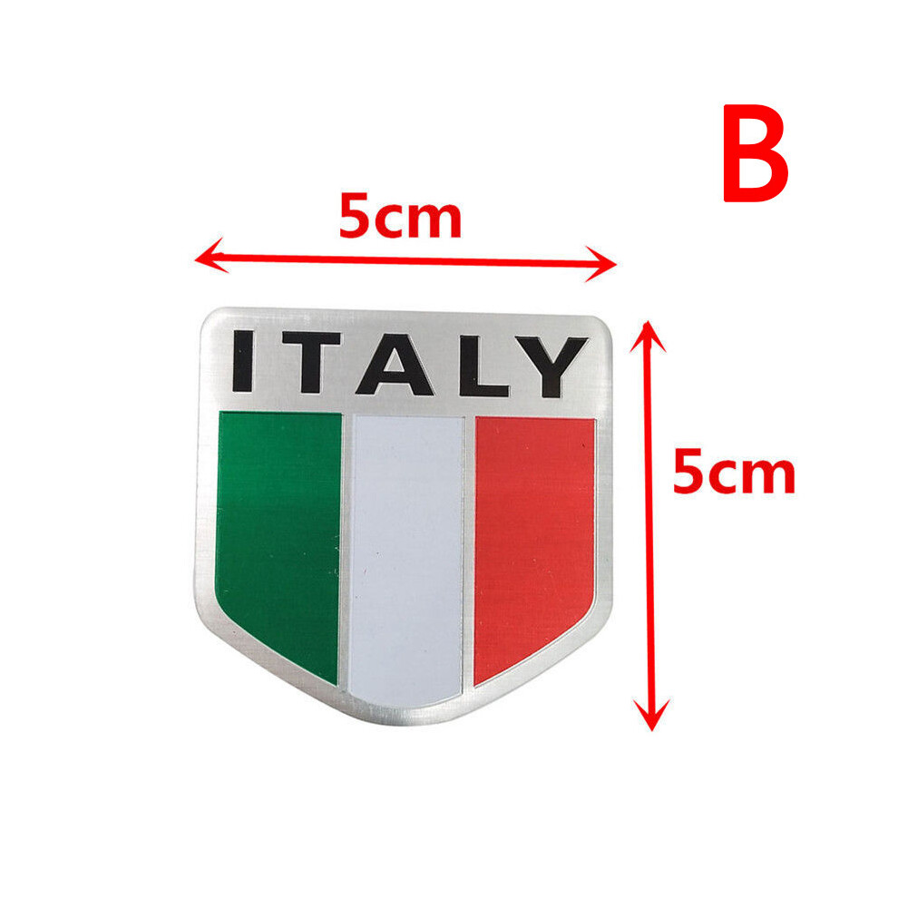 (B) 1Pc Aluminum 3D Metal Italy Italian Flag Italy Map Sticker Emblem Badge 8105270481664
