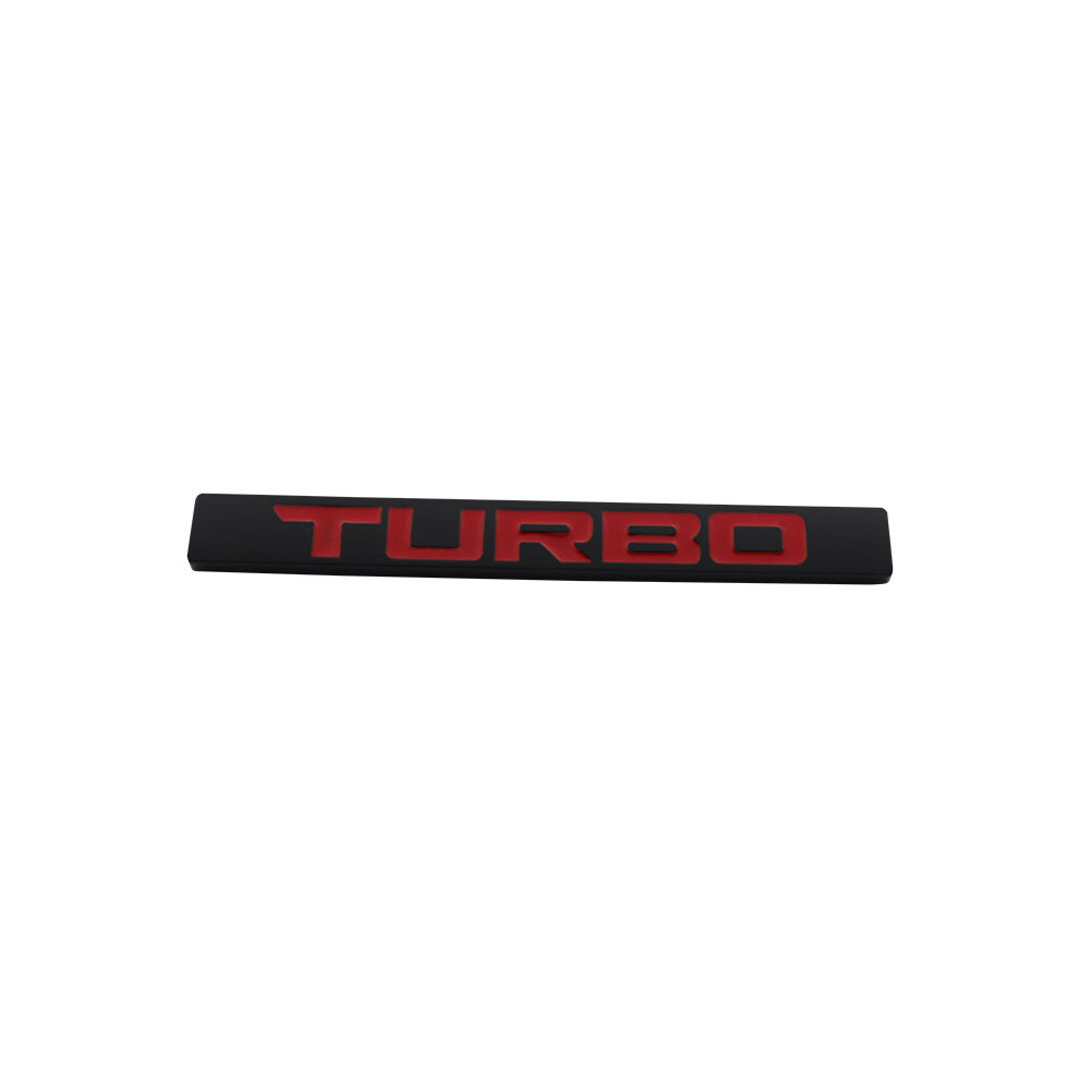 (-Red) 3D Turbo Car Hood Fender Trunk Rear Bonnet Decal Emblem Badge Sticker Black/Red 8105270483927