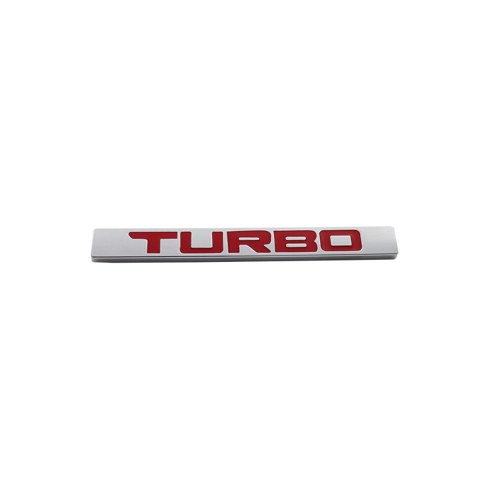 (Chrome-) 3D Turbo Car Hood Fender Trunk Rear Bonnet Decal Emblem Badge Sticker Red 8105270483941