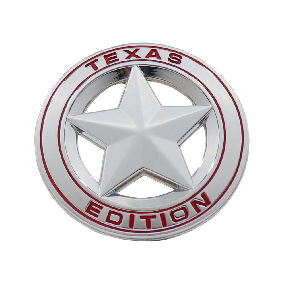 (Chrome-) 3D Texas Edition For Car Hood Fender Trunk Nameplate Decal Emblem Badge Red 8105270483798
