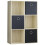 Vida Designs (Oak, Black) Durham 6 Cube Shelf Drawer Bookcase with 3 Baskets 1