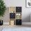 Vida Designs (Oak, Black) Durham 6 Cube Shelf Drawer Bookcase with 3 Baskets 5