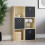 Vida Designs (Oak, Black) Durham 6 Cube Shelf Drawer Bookcase with 3 Baskets 6