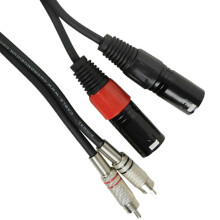 1.5m Twin Dual XLR 3 Pin Plug Plugs to 2 x RCA Phono Cable Lead