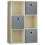 Vida Designs (Oak, Grey) Durham 6 Cube Shelf Drawer Bookcase with 3 Baskets 1