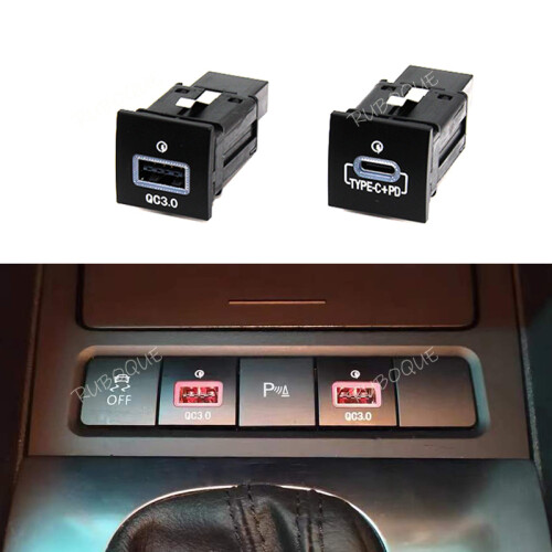 (Double QC3.0) 1PC Quick Charger Socket car switch12V/24V Cigarette Lighter QC3.0 PD 1