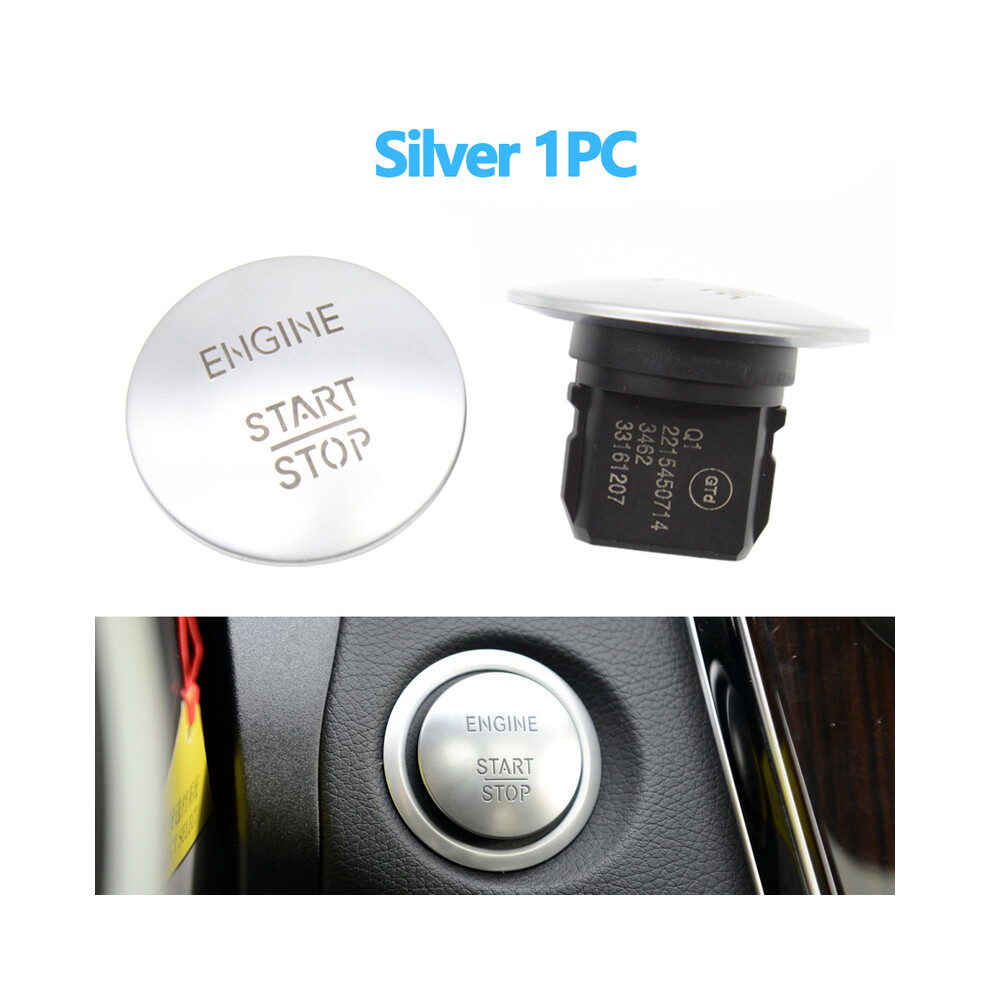 ( 1Pc) One-Click Start Stop Car Switchbutton Engine Ignition Push For Mecedes Silver 8105270504929
