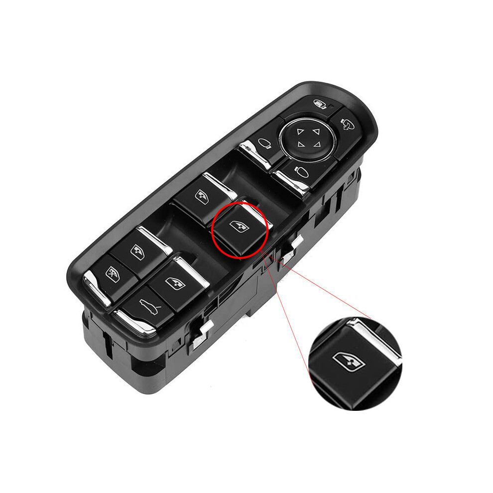 (No.2 Button) Window Button Car Switchcap Cover Driver Master Side For Porsche Panamera Black 8105270507937