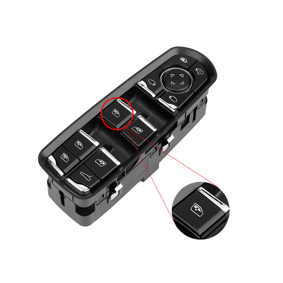 (No.1 Button) Window Button Car Switchcap Cover Driver Master Side For Porsche Panamera Black 8105270507920