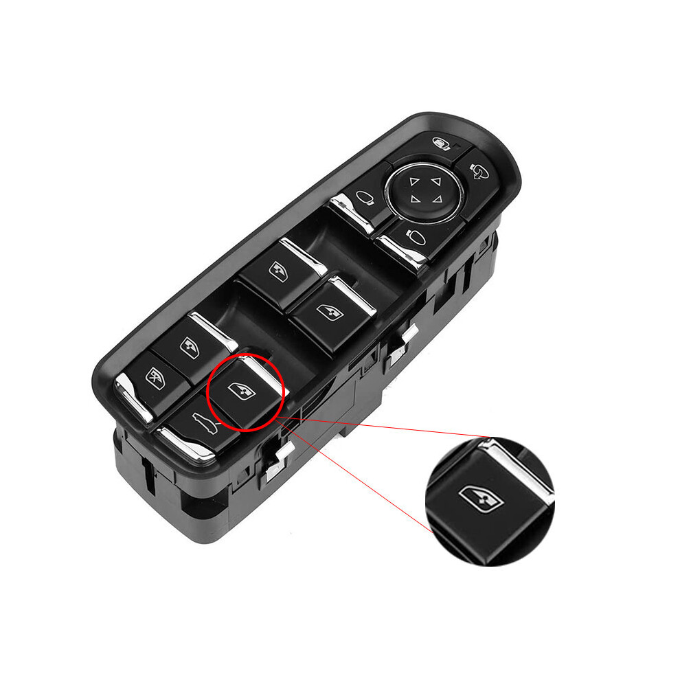 (No.4 Button) Window Button Car Switchcap Cover Driver Master Side For Porsche Panamera Black 8105270507906