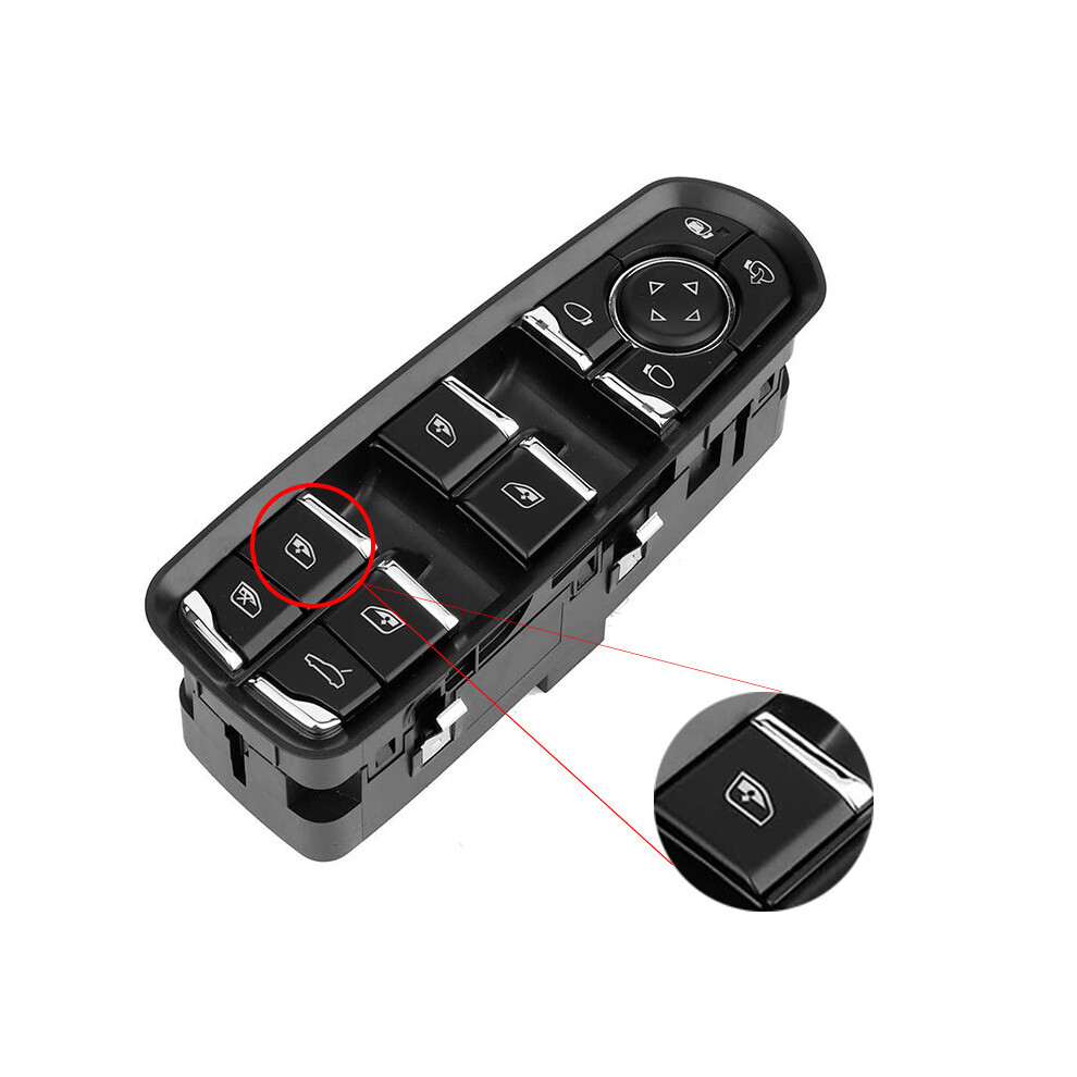 (No.3 Button) Window Button Car Switchcap Cover Driver Master Side For Porsche Panamera Black 8105270507944